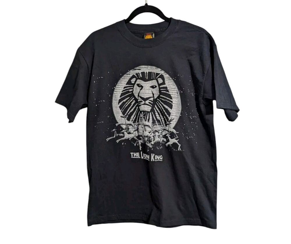 Disney Broadway Musical The Lion King Black w/ Silver Graphics T-Shirt Medium H